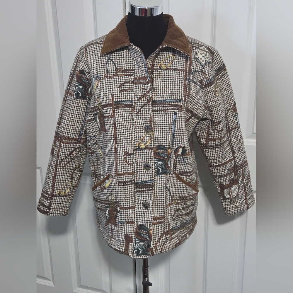 Vintage Jones New York Sport Reversable Horse Equestrian Coat Size S